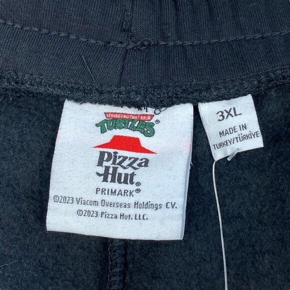 Primark X Pizza Hut Teenage Mutant Ninja Turtles Men's Black Sweat Shorts US 3XL - Picture 5 of 8